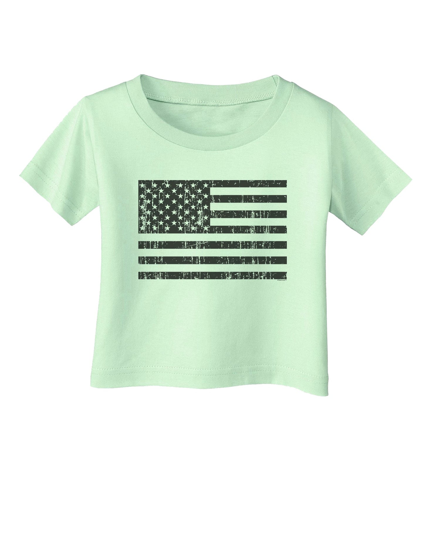 Distressed Black and White American Flag Infant T-Shirt-Infant T-Shirt-TooLoud-Light-Green-06-Months-Davson Sales