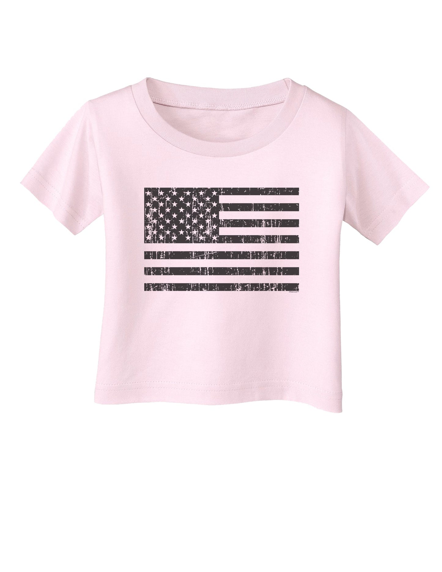 Distressed Black and White American Flag Infant T-Shirt-Infant T-Shirt-TooLoud-Light-Pink-06-Months-Davson Sales