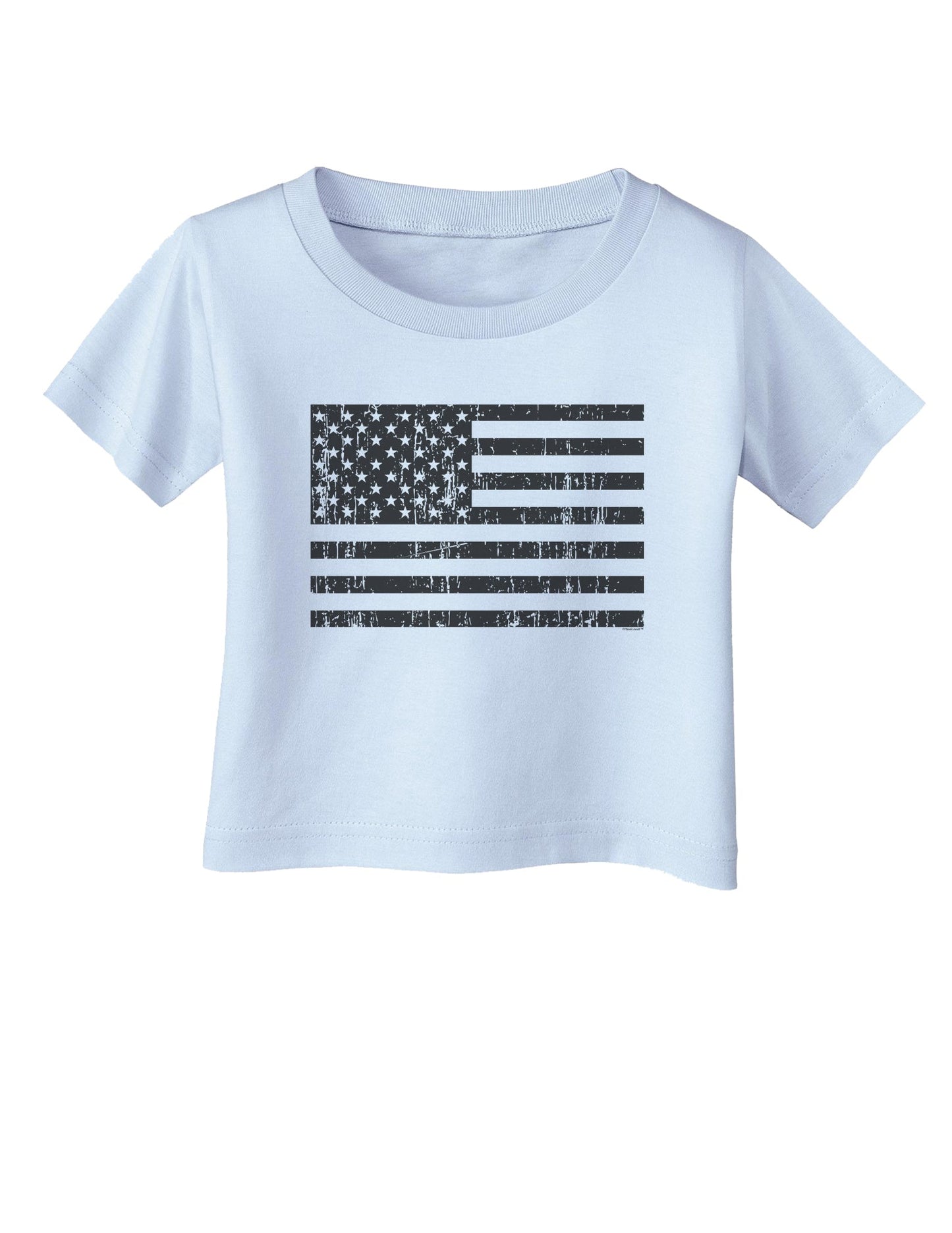 Distressed Black and White American Flag Infant T-Shirt-Infant T-Shirt-TooLoud-Light-Blue-06-Months-Davson Sales