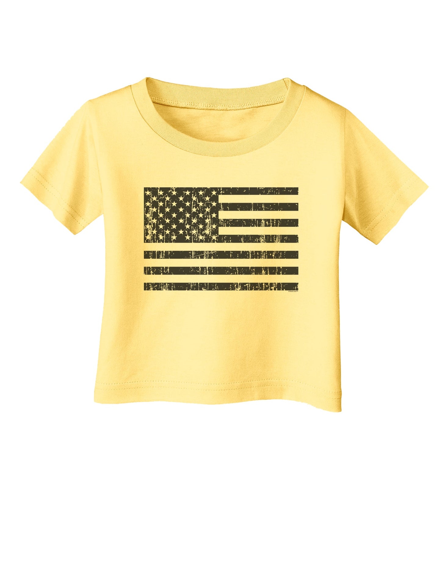 Distressed Black and White American Flag Infant T-Shirt-Infant T-Shirt-TooLoud-Daffodil-Yellow-06-Months-Davson Sales