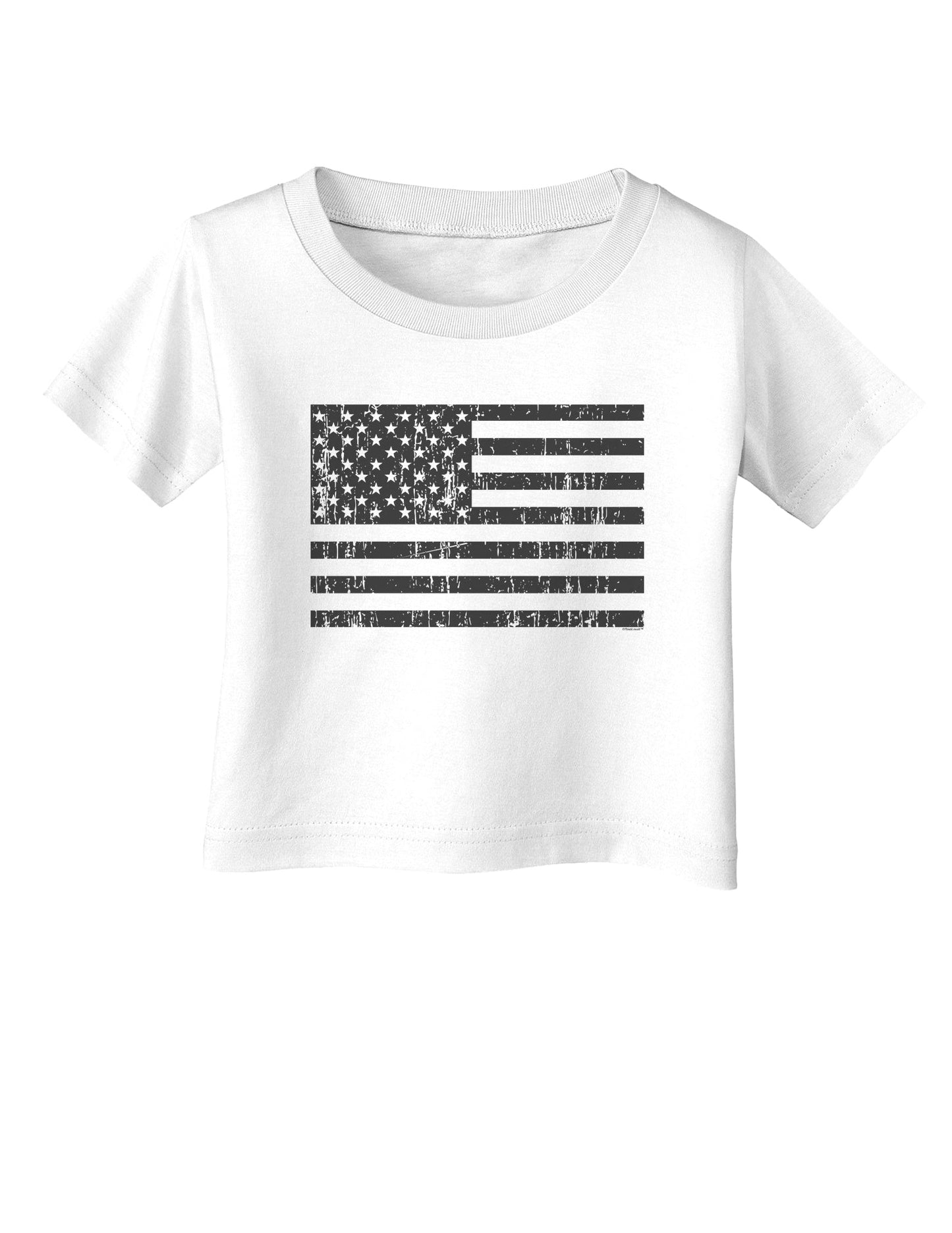 Distressed Black and White American Flag Infant T-Shirt-Infant T-Shirt-TooLoud-White-06-Months-Davson Sales
