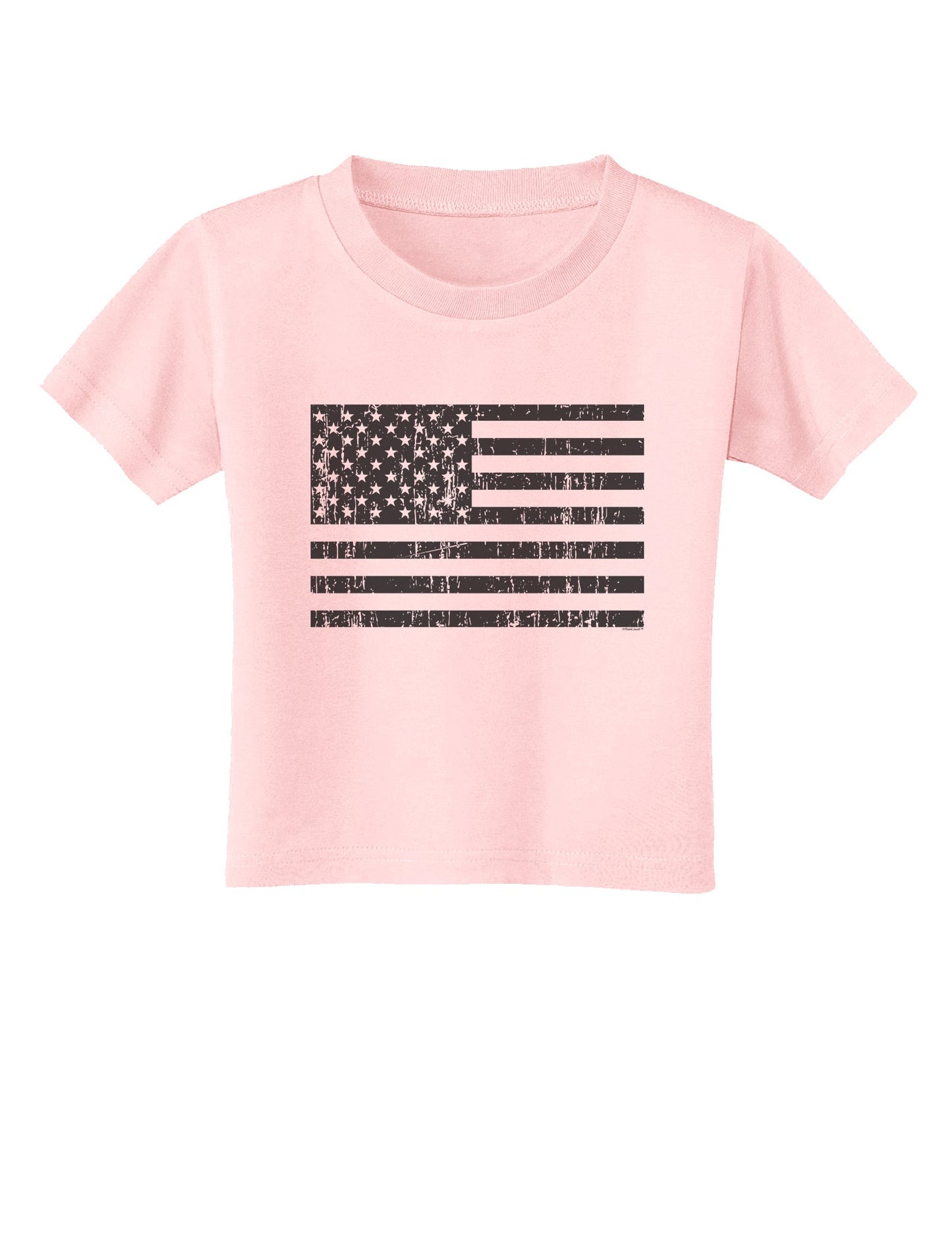 Distressed Black and White American Flag Toddler T-Shirt-Toddler T-Shirt-TooLoud-Light-Pink-2T-Davson Sales