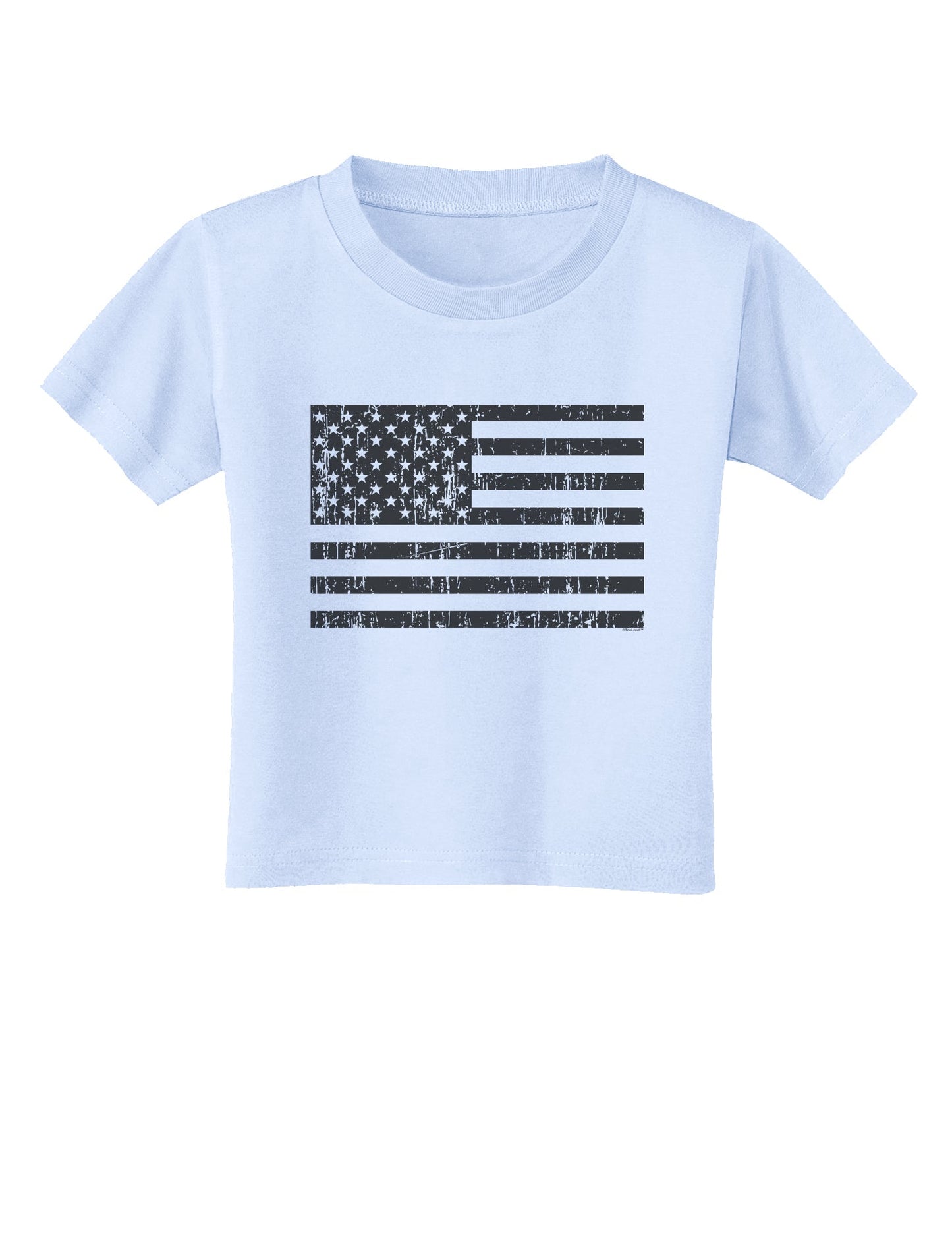 Distressed Black and White American Flag Toddler T-Shirt-Toddler T-Shirt-TooLoud-Light-Blue-2T-Davson Sales