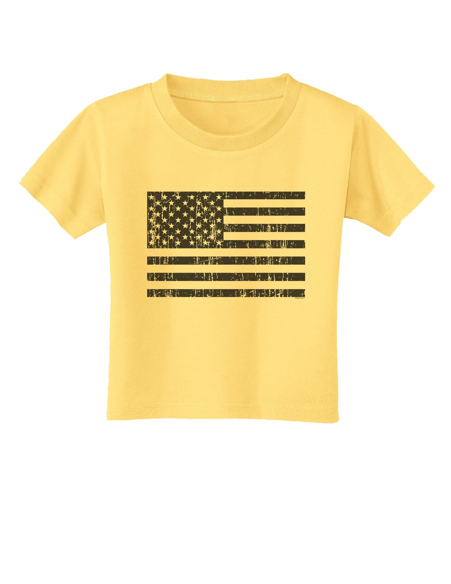 Distressed Black and White American Flag Toddler T-Shirt-Toddler T-Shirt-TooLoud-Daffodil-Yellow-2T-Davson Sales