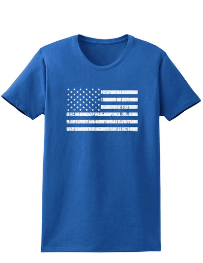 Distressed Black and White American Flag Womens Dark T-Shirt-TooLoud-Royal-Blue-X-Small-Davson Sales