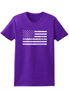 Distressed Black and White American Flag Womens Dark T-Shirt-TooLoud-Purple-X-Small-Davson Sales