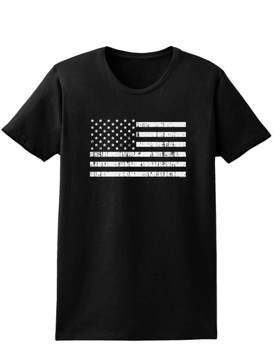 Distressed Black and White American Flag Womens Dark T-Shirt-TooLoud-Black-X-Small-Davson Sales