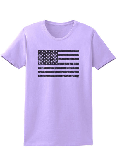 Distressed Black and White American Flag Womens T-Shirt-Womens T-Shirt-TooLoud-Lavender-X-Small-Davson Sales