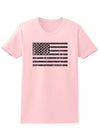 Distressed Black and White American Flag Womens T-Shirt-Womens T-Shirt-TooLoud-PalePink-X-Small-Davson Sales