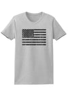 Distressed Black and White American Flag Womens T-Shirt-Womens T-Shirt-TooLoud-AshGray-X-Small-Davson Sales