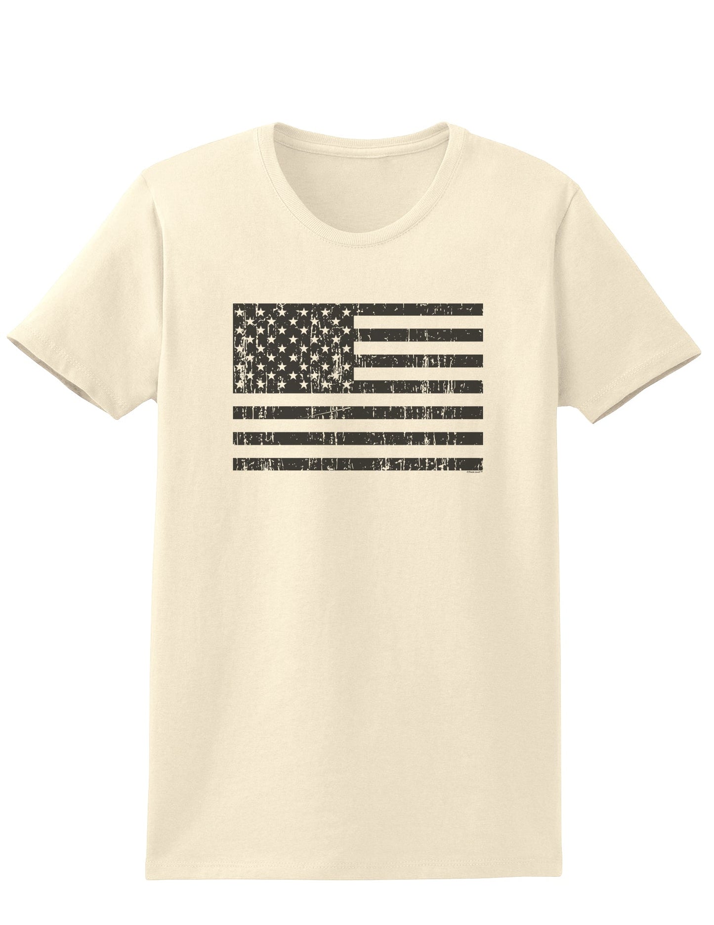 Distressed Black and White American Flag Womens T-Shirt-Womens T-Shirt-TooLoud-Natural-X-Small-Davson Sales