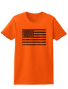 Distressed Black and White American Flag Womens T-Shirt-Womens T-Shirt-TooLoud-Orange-X-Small-Davson Sales