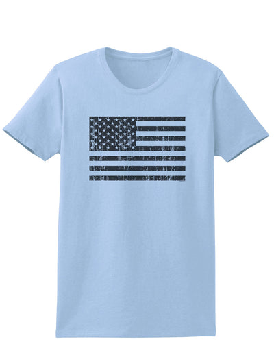 Distressed Black and White American Flag Womens T-Shirt-Womens T-Shirt-TooLoud-Light-Blue-X-Small-Davson Sales