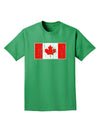 Distressed Canadian Flag Maple Leaf Adult Dark T-Shirt-Mens T-Shirt-TooLoud-Kelly-Green-Small-Davson Sales