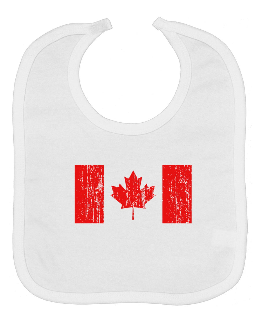 Distressed Canadian Flag Maple Leaf Baby Bib