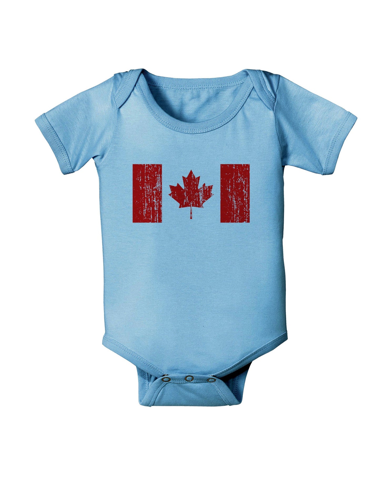 Distressed Canadian Flag Maple Leaf Baby Romper Bodysuit-Baby Romper-TooLoud-Light-Blue-06-Months-Davson Sales