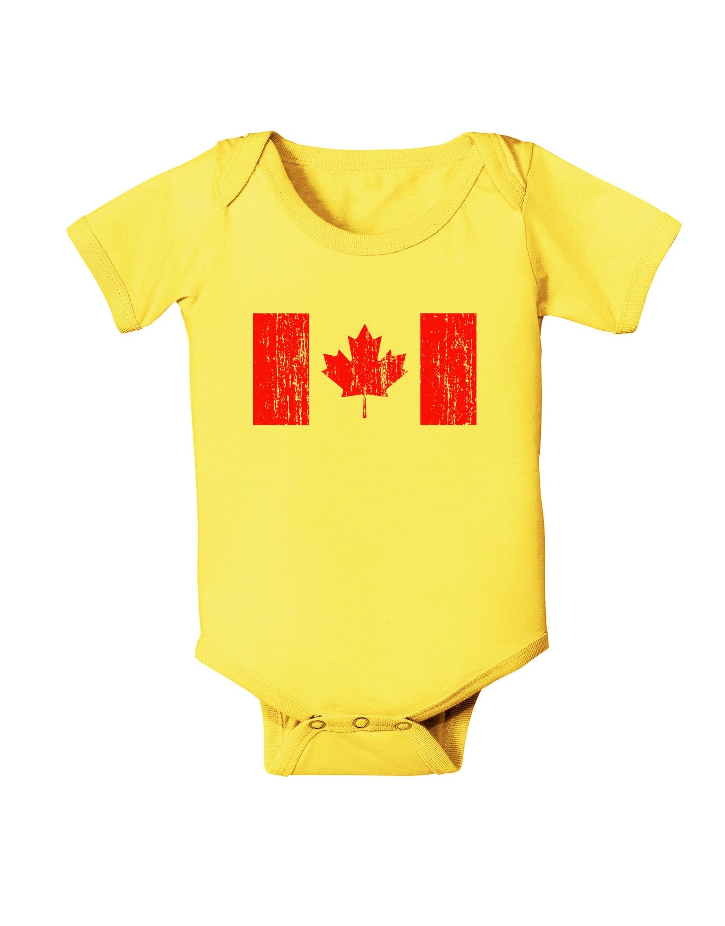 Distressed Canadian Flag Maple Leaf Baby Romper Bodysuit-Baby Romper-TooLoud-Yellow-06-Months-Davson Sales
