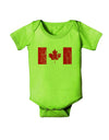 Distressed Canadian Flag Maple Leaf Baby Romper Bodysuit-Baby Romper-TooLoud-Lime-Green-06-Months-Davson Sales