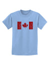 Distressed Canadian Flag Maple Leaf Childrens T-Shirt-Childrens T-Shirt-TooLoud-Light-Blue-X-Small-Davson Sales