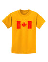 Distressed Canadian Flag Maple Leaf Childrens T-Shirt-Childrens T-Shirt-TooLoud-Gold-X-Small-Davson Sales