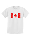 Distressed Canadian Flag Maple Leaf Childrens T-Shirt-Childrens T-Shirt-TooLoud-White-X-Small-Davson Sales