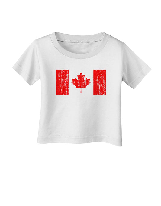 Distressed Canadian Flag Maple Leaf Infant T-Shirt-Infant T-Shirt-TooLoud-White-06-Months-Davson Sales