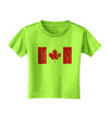 Distressed Canadian Flag Maple Leaf Toddler T-Shirt-Toddler T-Shirt-TooLoud-Lime-Green-2T-Davson Sales