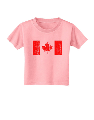 Distressed Canadian Flag Maple Leaf Toddler T-Shirt-Toddler T-Shirt-TooLoud-Candy-Pink-2T-Davson Sales