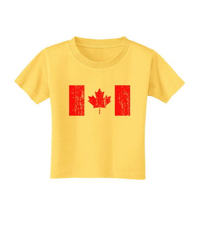 Distressed Canadian Flag Maple Leaf Toddler T-Shirt-Toddler T-Shirt-TooLoud-Yellow-2T-Davson Sales