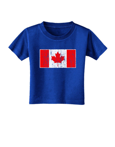 Distressed Canadian Flag Maple Leaf Toddler T-Shirt Dark-Toddler T-Shirt-TooLoud-Royal-Blue-2T-Davson Sales