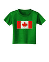 Distressed Canadian Flag Maple Leaf Toddler T-Shirt Dark-Toddler T-Shirt-TooLoud-Clover-Green-2T-Davson Sales