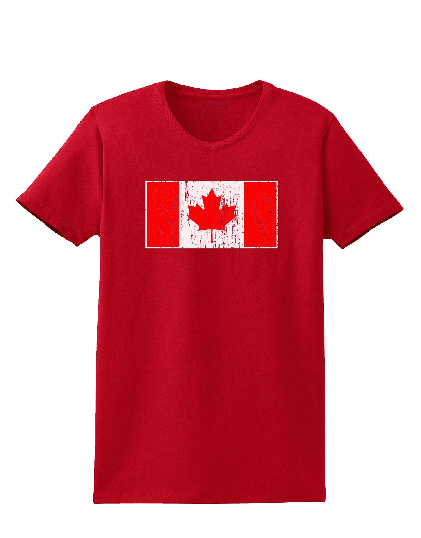 Distressed Canadian Flag Maple Leaf Womens Dark T-Shirt-TooLoud-Red-X-Small-Davson Sales