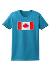 Distressed Canadian Flag Maple Leaf Womens Dark T-Shirt-TooLoud-Turquoise-X-Small-Davson Sales