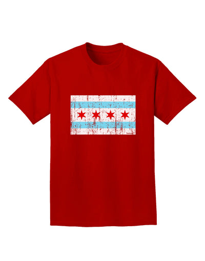 Distressed Chicago Flag Design Adult Dark T-Shirt by TooLoud-Mens T-Shirt-TooLoud-Red-Small-Davson Sales