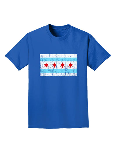 Distressed Chicago Flag Design Adult Dark T-Shirt by TooLoud-Mens T-Shirt-TooLoud-Royal-Blue-Small-Davson Sales