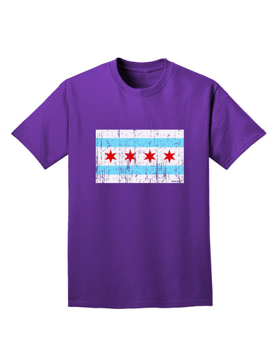 Distressed Chicago Flag Design Adult Dark T-Shirt by TooLoud-Mens T-Shirt-TooLoud-Purple-Small-Davson Sales