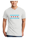 Distressed Chicago Flag Design Adult V-Neck T-shirt by TooLoud-Mens V-Neck T-Shirt-TooLoud-White-Small-Davson Sales