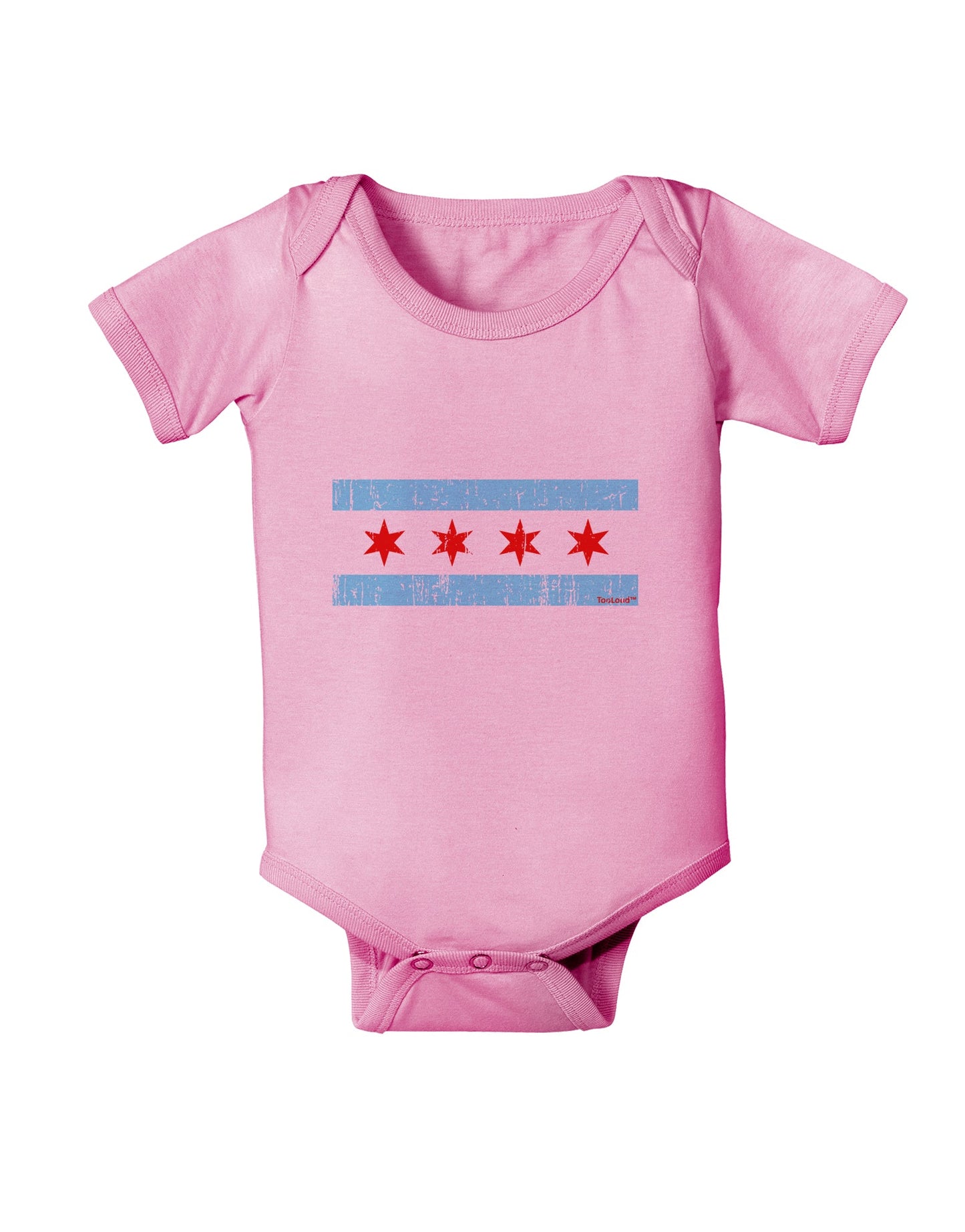 Distressed Chicago Flag Design Baby Romper Bodysuit by TooLoud-Baby Romper-TooLoud-Light-Pink-06-Months-Davson Sales