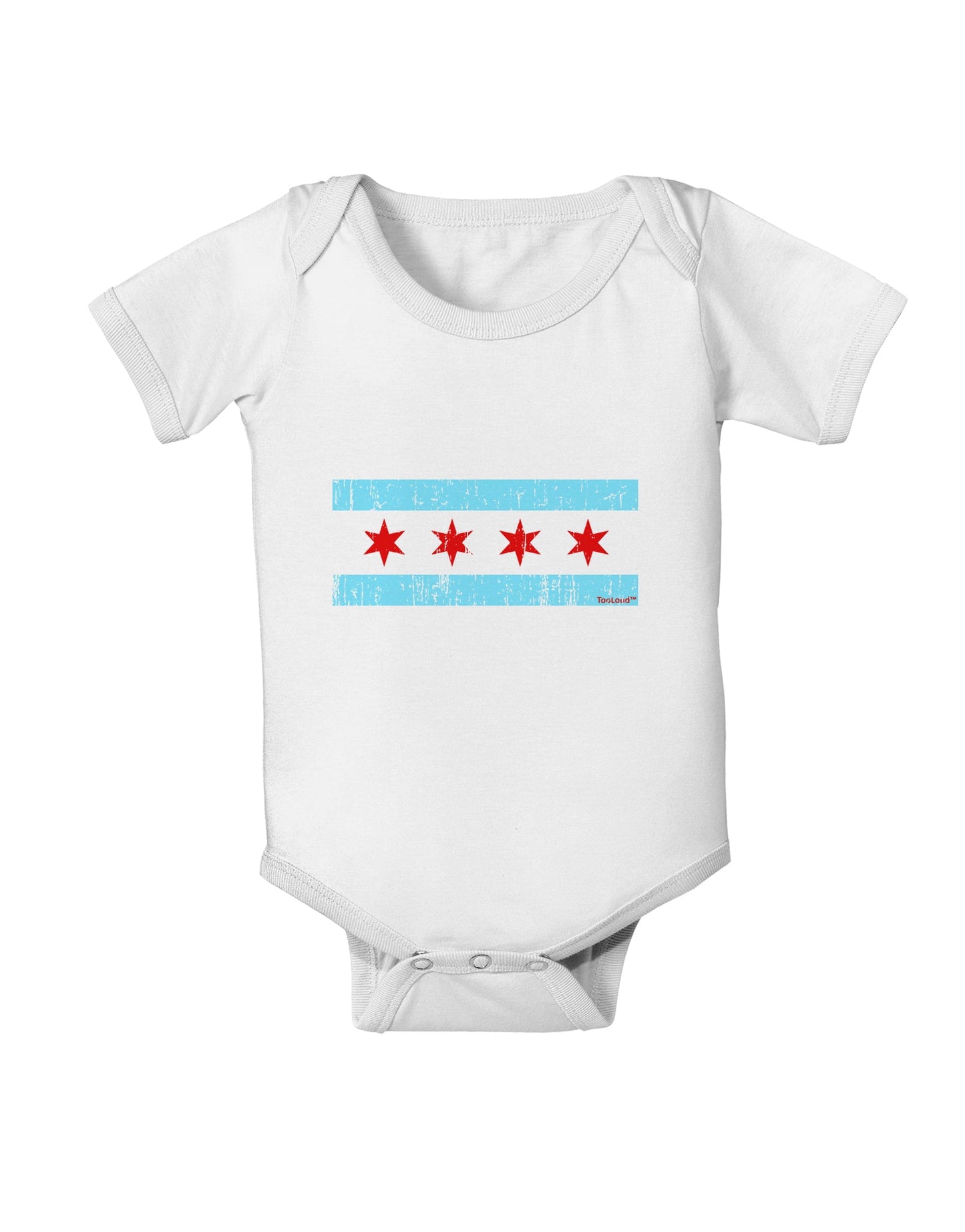 Distressed Chicago Flag Design Baby Romper Bodysuit by TooLoud-Baby Romper-TooLoud-White-06-Months-Davson Sales