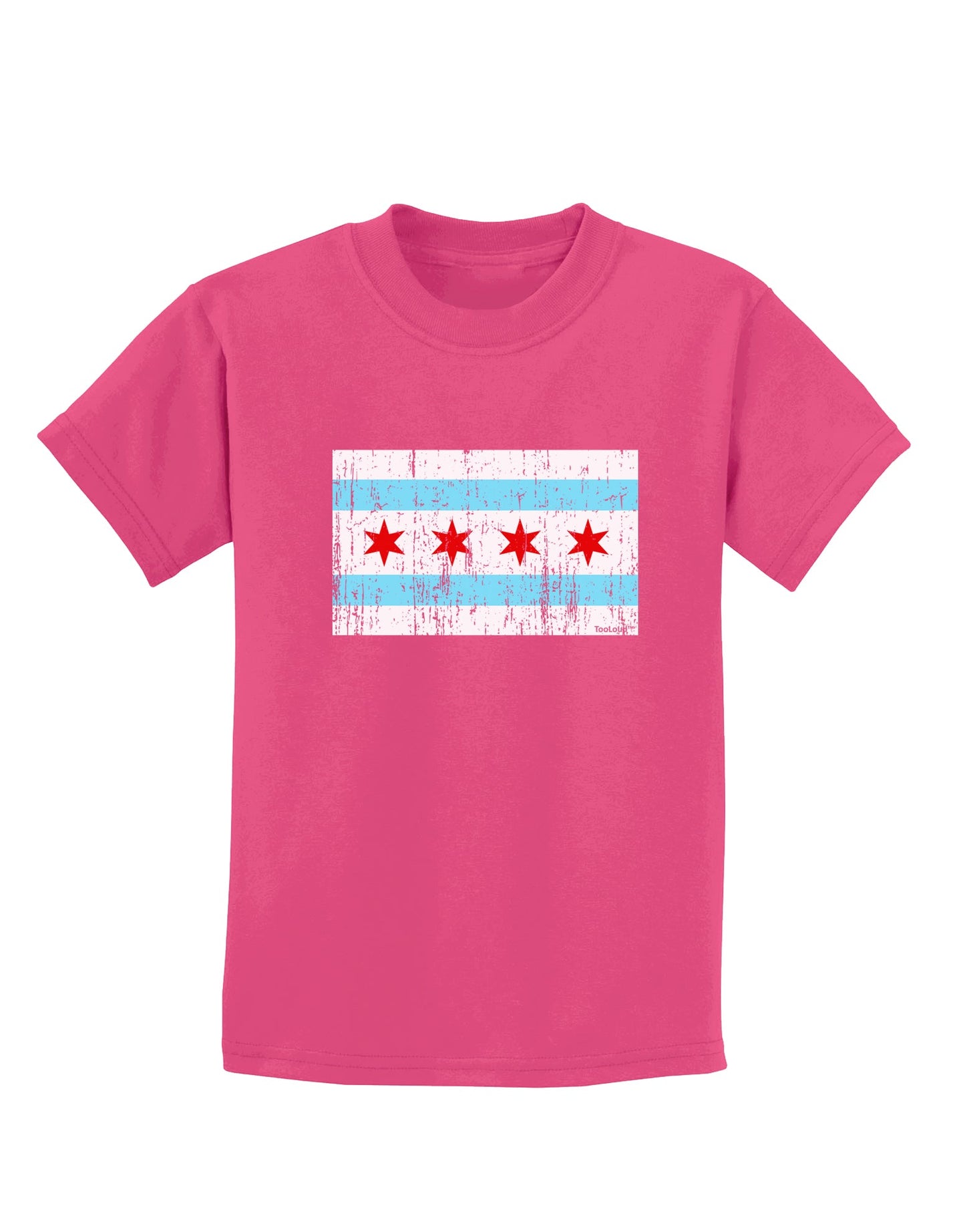 Distressed Chicago Flag Design Childrens Dark T-Shirt by TooLoud-Childrens T-Shirt-TooLoud-Sangria-X-Small-Davson Sales