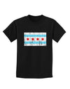 Distressed Chicago Flag Design Childrens Dark T-Shirt by TooLoud-Childrens T-Shirt-TooLoud-Black-X-Small-Davson Sales