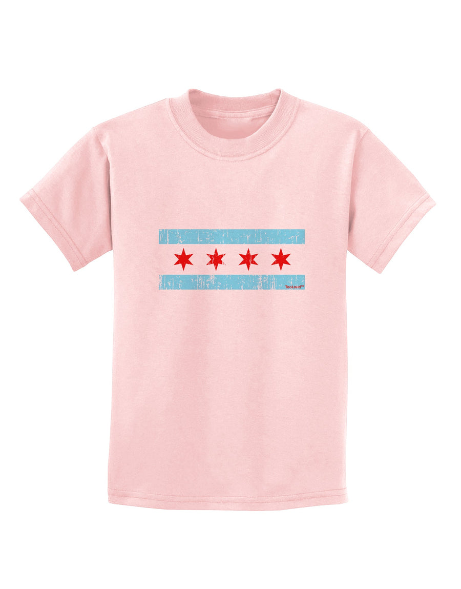 Distressed Chicago Flag Design Childrens T-Shirt by TooLoud-Childrens T-Shirt-TooLoud-White-X-Small-Davson Sales