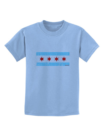 Distressed Chicago Flag Design Childrens T-Shirt by TooLoud-Childrens T-Shirt-TooLoud-Light-Blue-X-Small-Davson Sales