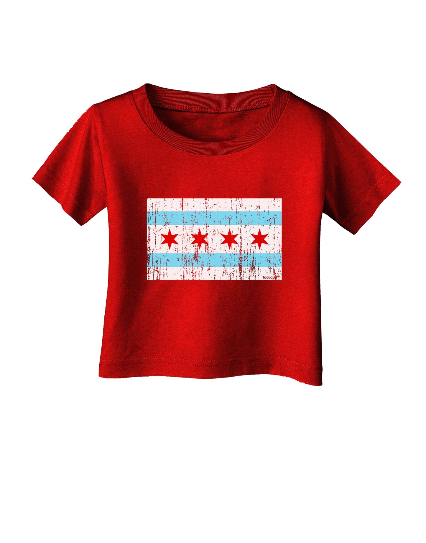 Distressed Chicago Flag Design Infant T-Shirt Dark by TooLoud-Infant T-Shirt-TooLoud-Red-06-Months-Davson Sales