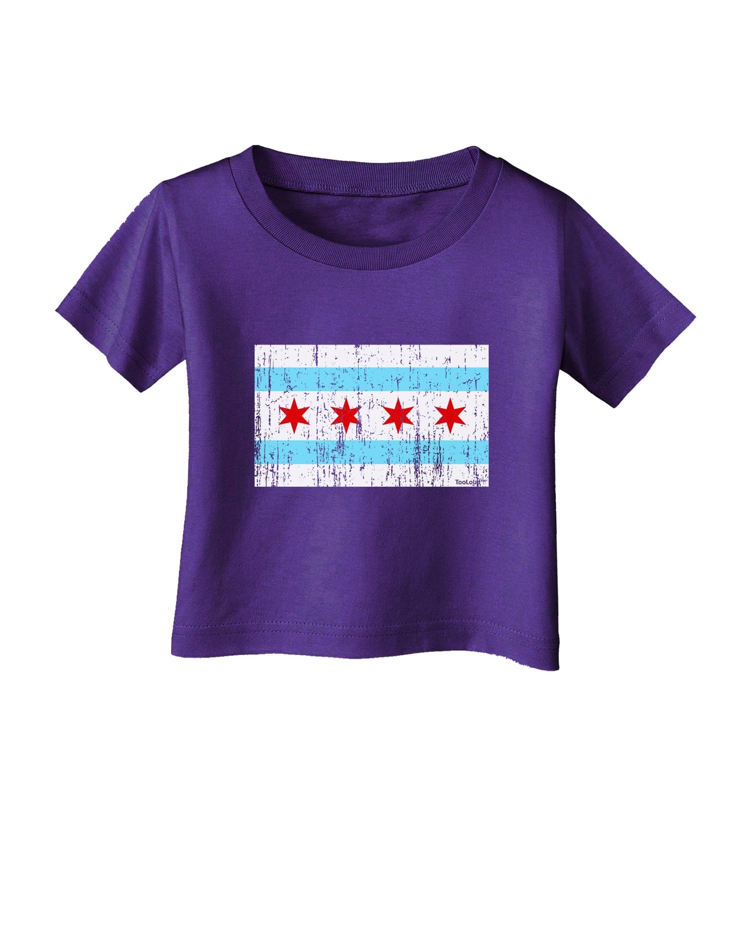 Distressed Chicago Flag Design Infant T-Shirt Dark by TooLoud-Infant T-Shirt-TooLoud-Purple-06-Months-Davson Sales