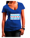 Distressed Chicago Flag Design Juniors V-Neck Dark T-Shirt by TooLoud-Womens V-Neck T-Shirts-TooLoud-Royal-Blue-Juniors Fitted Small-Davson Sales