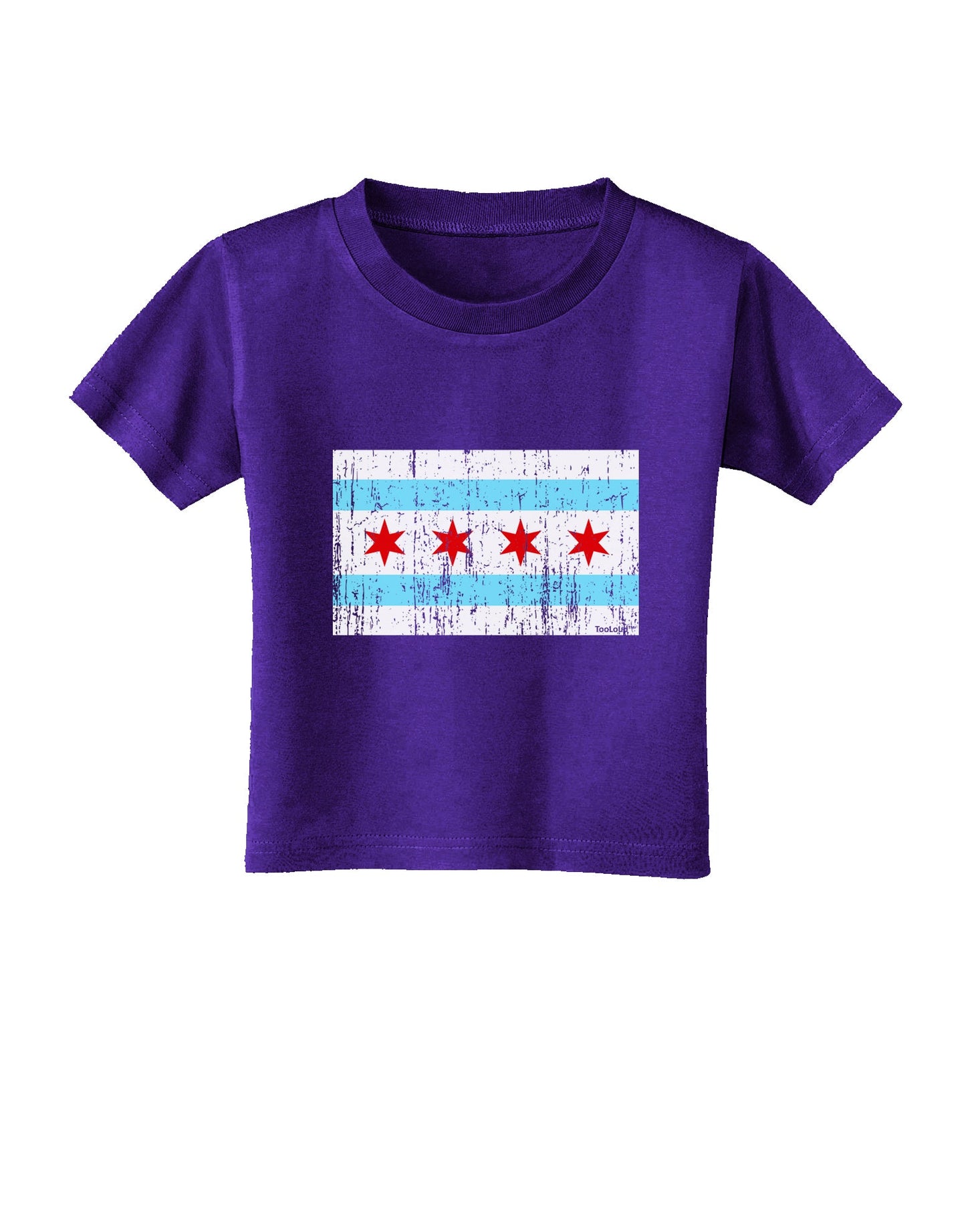 Distressed Chicago Flag Design Toddler T-Shirt Dark by TooLoud-Toddler T-Shirt-TooLoud-Purple-2T-Davson Sales