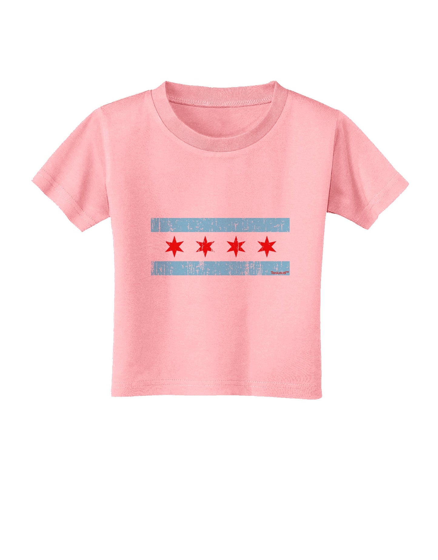 Distressed Chicago Flag Design Toddler T-Shirt by TooLoud-Toddler T-Shirt-TooLoud-Candy-Pink-2T-Davson Sales