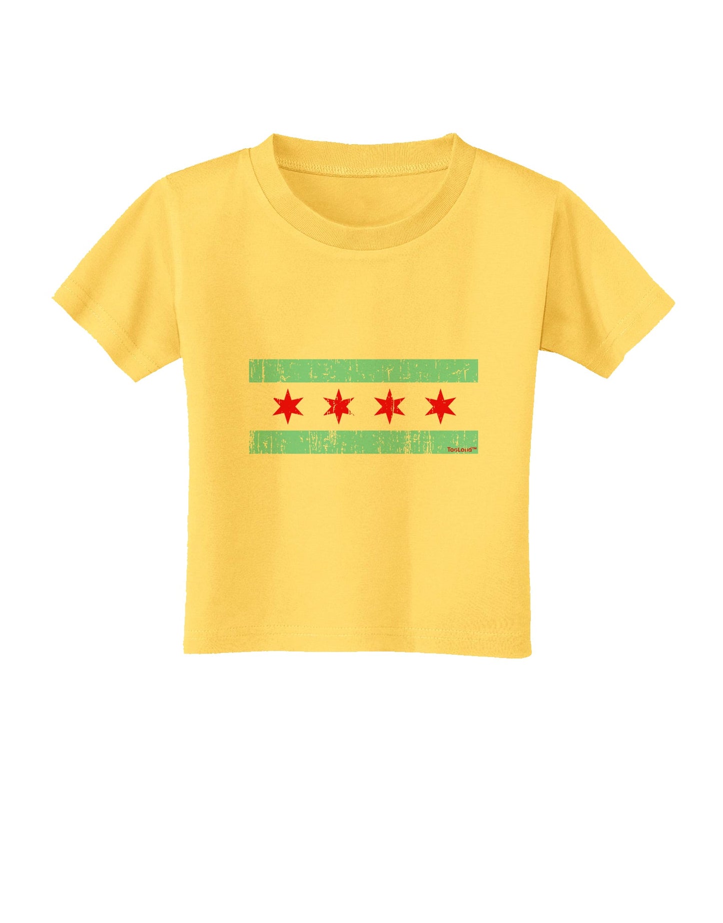 Distressed Chicago Flag Design Toddler T-Shirt by TooLoud-Toddler T-Shirt-TooLoud-Yellow-2T-Davson Sales