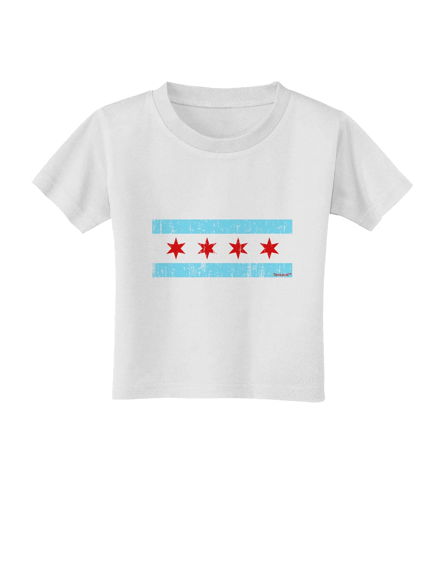 Distressed Chicago Flag Design Toddler T-Shirt by TooLoud-Toddler T-Shirt-TooLoud-White-2T-Davson Sales